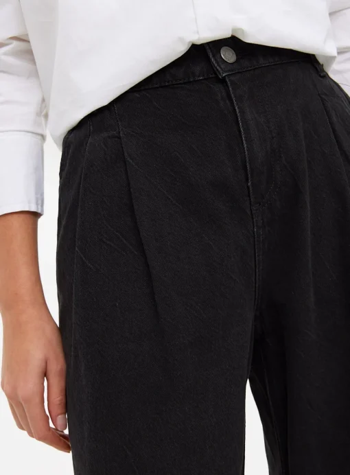 Black Ultra Wide Leg Denim Jeans 20L