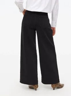 Black Ultra Wide Leg Denim Jeans 20L