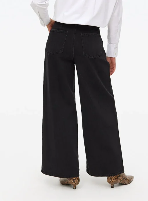 Black Ultra Wide Leg Denim Jeans 20L