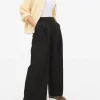Black Ultra Wide Leg Tailored Trousers 10R