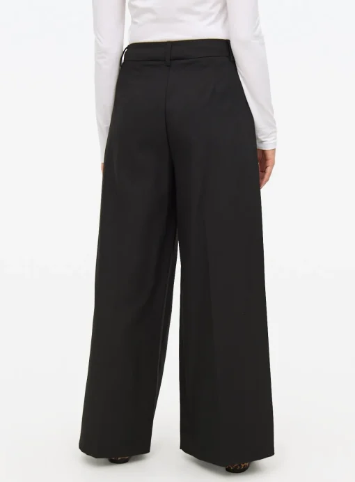 Black Ultra Wide Leg Tailored Trousers 10R