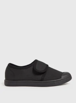 Black Unisex Micro-Fresh® Plimsolls 9 Infant