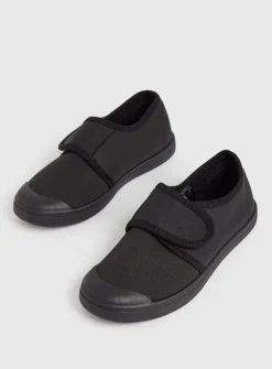 Black Unisex Micro-Fresh® Plimsolls 9 Infant