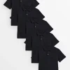 Black Unisex Polo Shirt 5 Pack 3 years