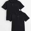 Black Unisex Polo Shirts 2 Pack 6 years