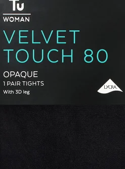 Black Velvet Touch 80 Denier Opaque Tights M