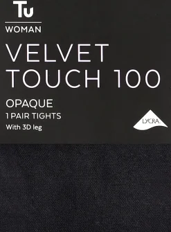 Black Velvet Touch 100 Opaque Tights S