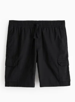 Black Washed Cargo Shorts 40