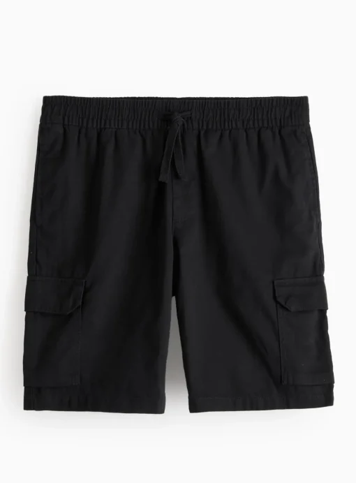 Black Washed Cargo Shorts 40