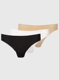 Black, White & Beige High Leg No VPL Knickers 3 Pack 14