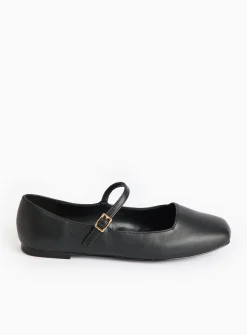 Black Wide-Fit Ballerina Mary-Jane Shoes 7