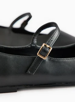 Black Wide-Fit Ballerina Mary-Jane Shoes 7