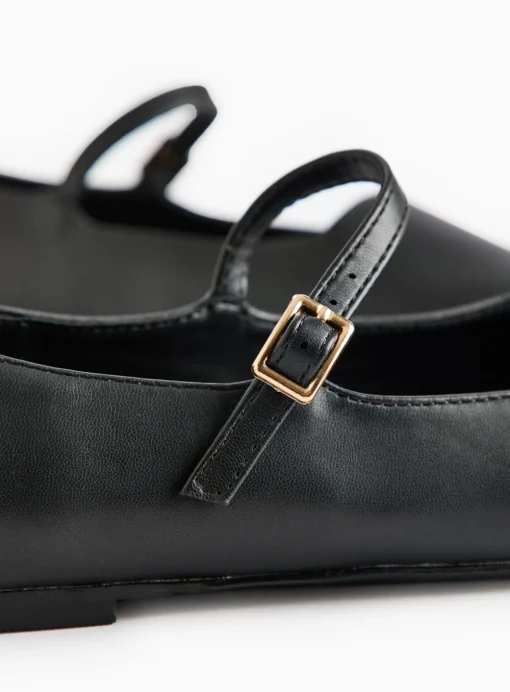 Black Wide-Fit Ballerina Mary-Jane Shoes 7