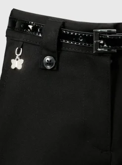 Black Woven Belted School Trousers 6 years