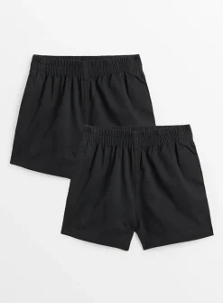 Black Woven Rugby Shorts 2 Pack 3 years