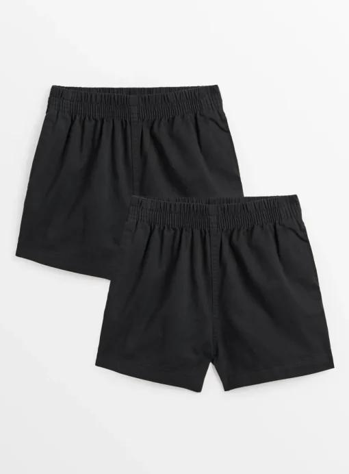 Black Woven Rugby Shorts 2 Pack 3 years