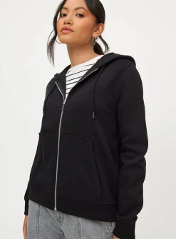 Black Zip-Through Coord Hoodie M