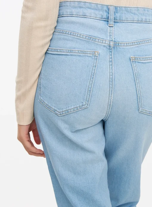 Bleach Washed Denim Relaxed Straight Jeans 20R
