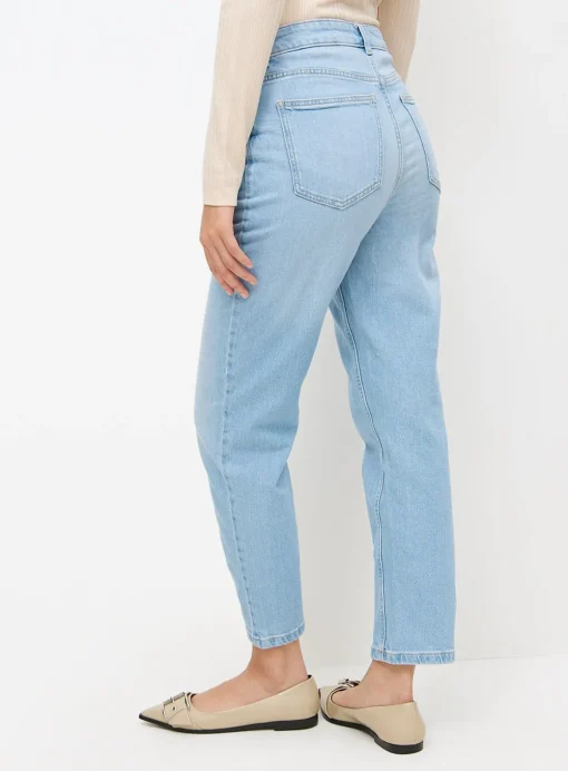 Bleach Washed Denim Relaxed Straight Jeans 20R