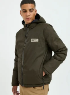 BLEND Lightweight Khaki/Black Reversible Padded Jacket S
