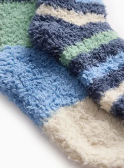 Block Stripe Fluffy Cosy Socks 2 Pack 6-8.5