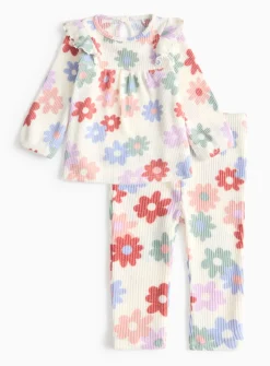 Bloom Floral Print Soft Knit Jumper & Leggings 9-12 months