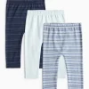 Blue & Stripe Print Leggings 3 Pack 6-9 months
