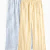 Blue & Yellow Striped Pyjama Bottoms 2 Pack 12