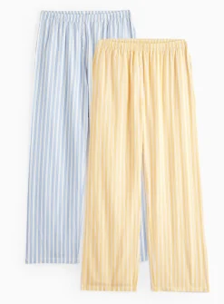 Blue & Yellow Striped Pyjama Bottoms 2 Pack 12