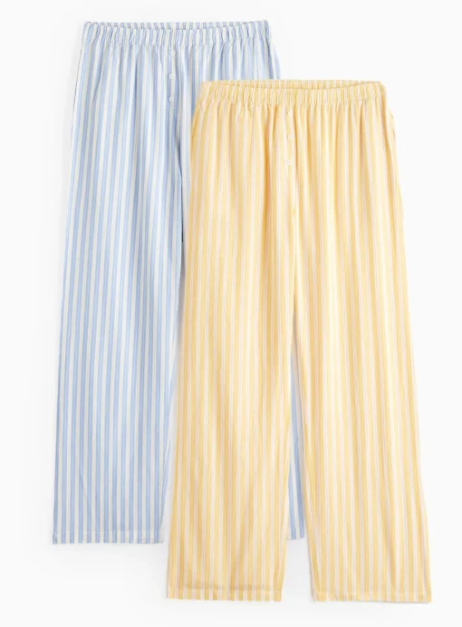 Blue & Yellow Striped Pyjama Bottoms 2 Pack 12