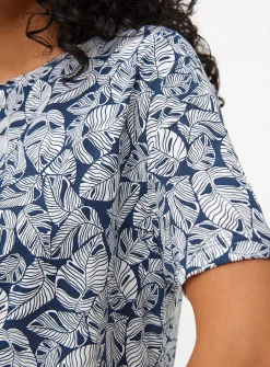 Blue Banana Leaf Print Co-ord Pyjama Top L