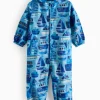 Blue Boat Printed Hooded Puddlesuit 1-2 years