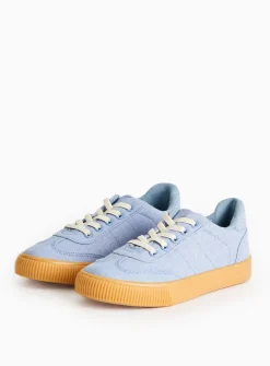 Blue Canvas Retro Style Trainers 7 Infant