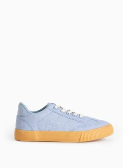 Blue Canvas Retro Style Trainers 7 Infant