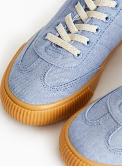 Blue Canvas Retro Style Trainers 7 Infant