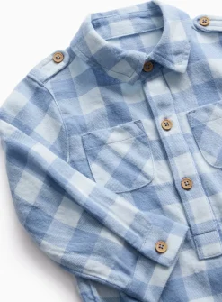 Blue Check Bodysuit & Corduroy Trousers Set 18-24 months
