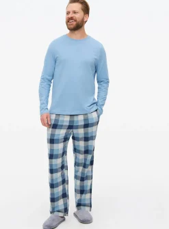 Blue Check Long Sleeve Pyjamas XL