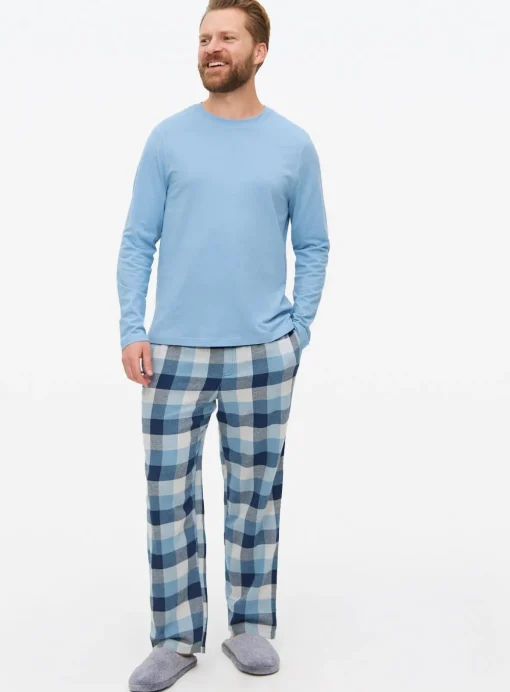 Blue Check Long Sleeve Pyjamas XL