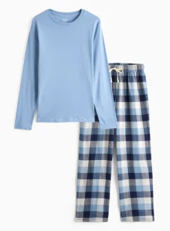 Blue Check Long Sleeve Pyjamas XL