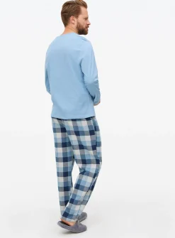 Blue Check Long Sleeve Pyjamas XL