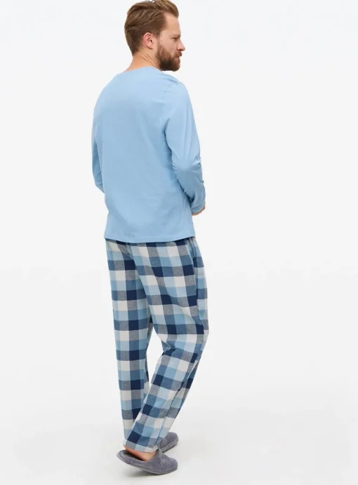 Blue Check Long Sleeve Pyjamas XL