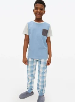 Blue Check Pyjama Set 6-7 years