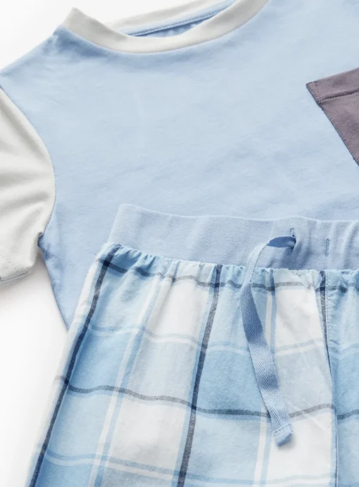 Blue Check Pyjama Set 6-7 years