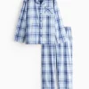Blue Check Traditional Pyjama Set XL