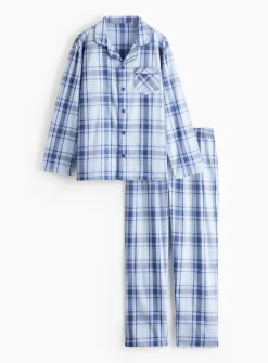 Blue Check Traditional Pyjama Set XL