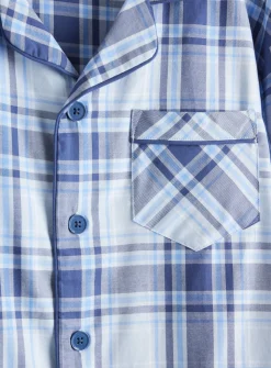 Blue Check Traditional Pyjama Set XL