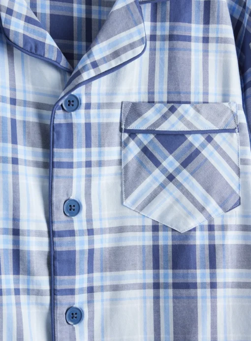 Blue Check Traditional Pyjama Set XL