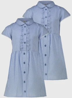 Blue Classic Gingham Dress 2 Pack 5 years