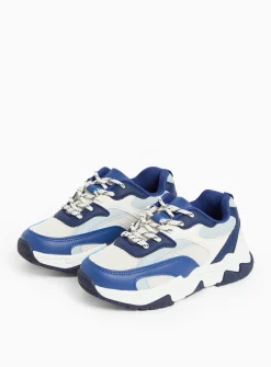 Blue Colour Block Chunky Trainers 3