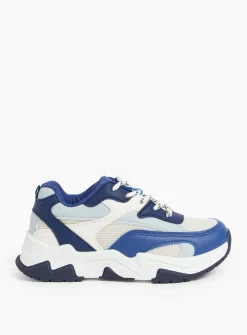 Blue Colour Block Chunky Trainers 3